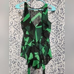 sleeveless sheer blouse